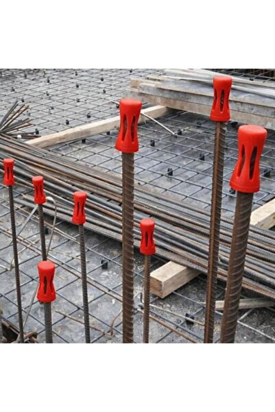 Yerli İnşaat Demiri Güvenlik Tapası 8-16 Mm 250 Adet Floresan Renkli