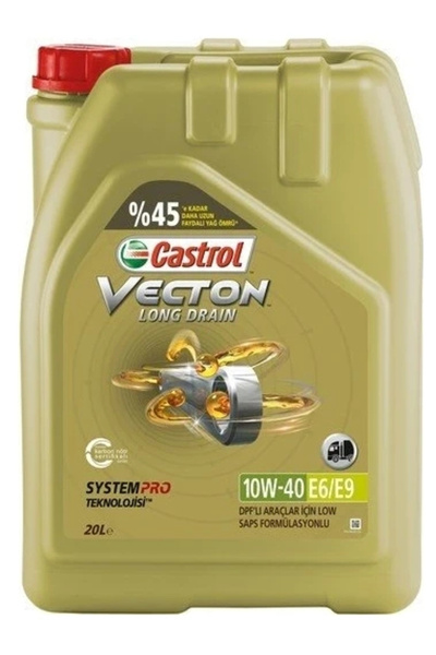 CASTROL Vecton 10w40 E6/e9 Dpf Partiküllü Motor Yağı 20 Litre Üretim 2023