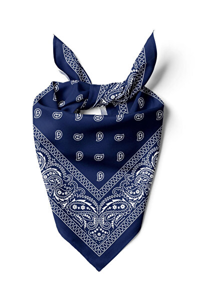 Modabutik E60 NAVY BLUE ŞALLI BANDANA DG12186