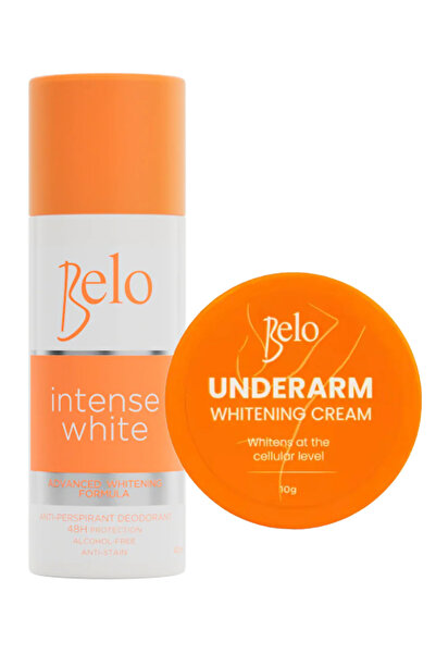 Belo مزيل عرق إنتنس وايت لتفتيح الإبطين 40 مل + كريم تفتيح الإبطين 10 غ