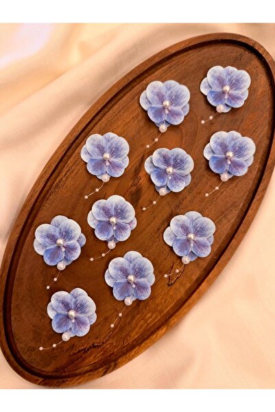 Pendant Pearl Hydrangea Artificial Ready Flower -20 Pieces- Navy Blue Wet Texture