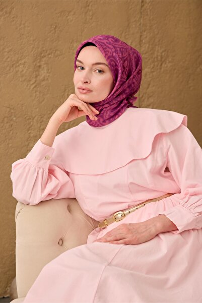 Silk Home Eșarfă subțire din bumbac moale, cu model fucsia-roz-prune, respira...