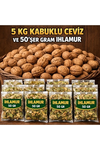 TARIMSAN DOĞAL Yerli Kabuklu Ceviz 5 KG-Yeni Mahsul-50'şer Gram 2 Paket Ihlamur
