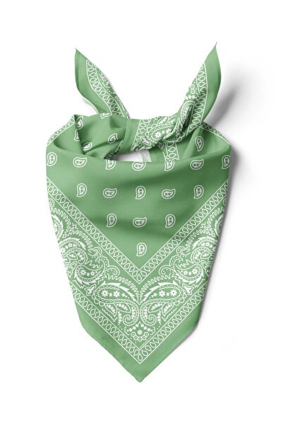 Modabutik E94 LIGHT GREEN ŞALLI BANDANA DG12190