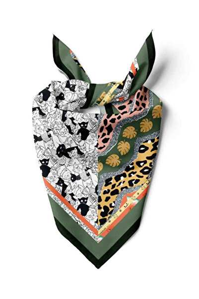 Modabutik D1 Beyaz Siyah Köpek Bandanası Figür Desenli Premium Özel Üretim 45...