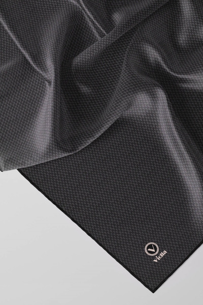 VİOLLA Twill Dokulu Düz Renk Desenli Füme Renkli 90x90 Eşarp (İpek İçermez) K...