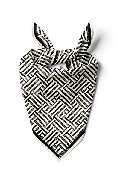 Modabutik F40 Black and White Patterned Bandana