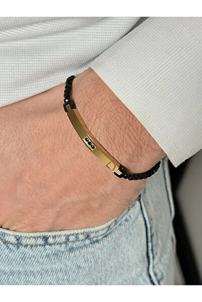 FERRO Siyah ve Sarı Çelik Takı FRJ10078-R