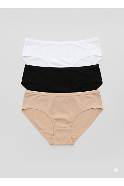 ek by_kuzeylingerie Βαμβακερό ψηλόμεσο εσώρουχο Lycra 3 Συσκευασία