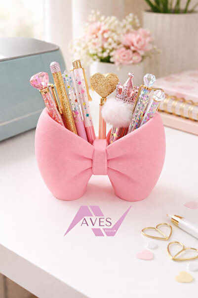 Aves Tasarım Fiyonk Formlu Makyaj, Kalemlik & Masa Düzenleyici