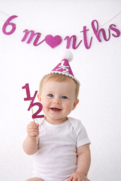 Partifabrik Yarım Yaş 6 Months 3 Parça Fuşya Parti Seti