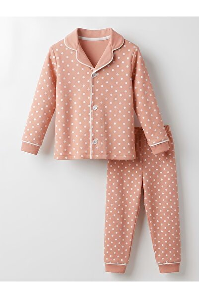 RYZE ÇOCUK Benekli̇ Baby Girl Pajama Set Salmon