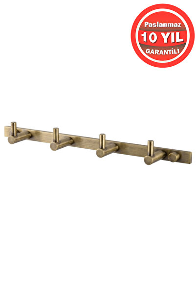 BanyomHome Antik Paslanmaz Pirinç 4’Lü Mercan Banyo Set Askılık – Havlu ve Bo...