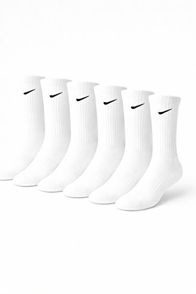 Hakan Collezione 6 قطع من جوارب التنس البيضاء الفاخرة ذات القاعدة السفلية