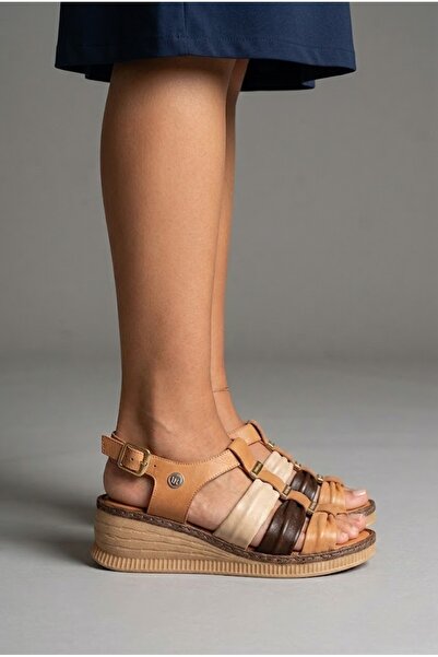 Mammamia Kadın Deri Sandalet Taba Kahverengi D25YS-2545-LX