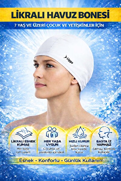 Liggo Likralı Bez Bone Havuz Bonesi Deniz Bonesi Yüzme Bonesi