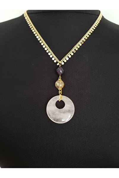 EGY Takı ve Aksesuar Pullu Zincir&Doğal Taş Kolye