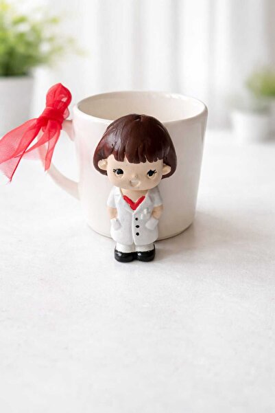 e&e süs dükkanı doktor figürlü kupa modeli dekoratif hediyelik sunumluk barda...