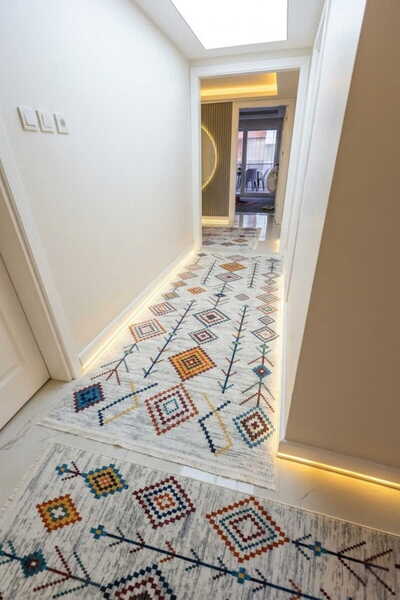 VOPTEKS Renkli yolluk Makinede Yıkanabilir Halı Kaymaz Taban Halı