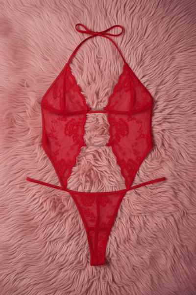 ZENCHES Cămașă de noapte tip babydoll, transparentă, din dantelă, elegantă