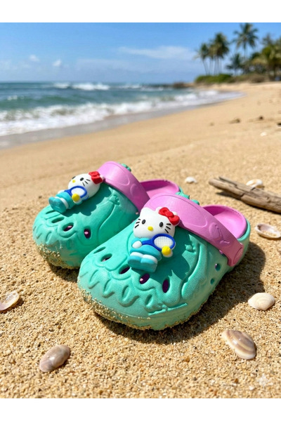nuh kids Tirkizne dnevne papuče za devojčice sa figurom Hello Kitty