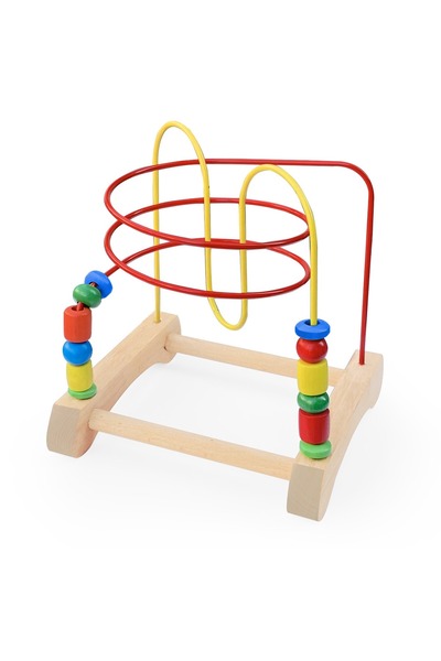 Farklıca Ahşap Boncuklu Koordinasyon Oyunu Helezon Yay Labirent Eğitici Oyunc...