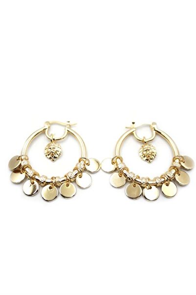 Genel Markalar Pullu Halka Küpe - Altın