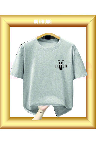 HOFFNUNG Unisex Short Sleeve Round Neck Back Printed Solid Color t Shirt