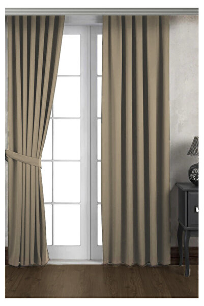 Calisse Home Ada Petek Fon Perde Bej 1/3 Sık Pile 1.Sınıf Kalite Tek Kanat