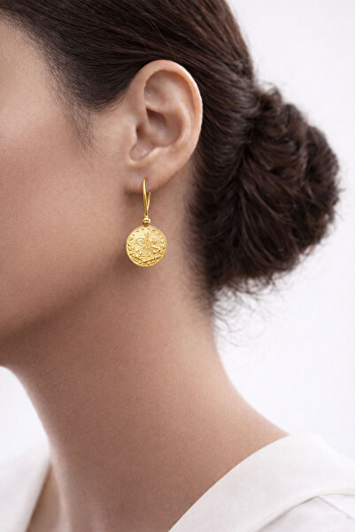 Bilezikci 14 Ayar Altın Tuğralı Küpe