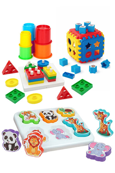 Oruç Oyuncak Oyuncak Bultak Eğitici Geometri Şekiller Civata  Dizayn Kule Neş...