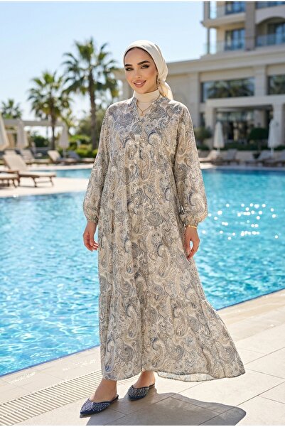 Kirazca Butik فستان طويل من القماش المودال للنساء