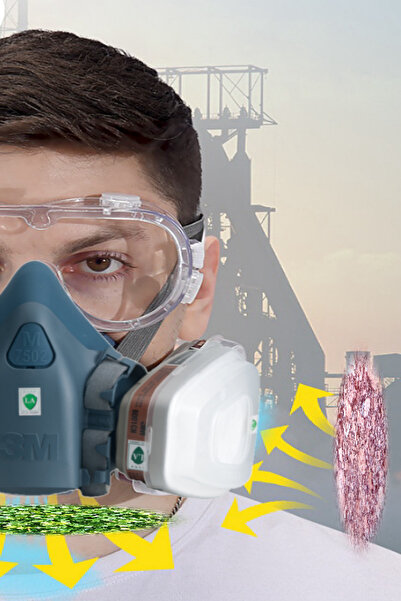 3M RD Zehirli Gazlar (Kükürt Dioksit Hidrojen Sülfür) Gaz Maskesi M Beden (Fİ...