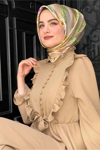 TRENDTESETTÜR KADIN BEJ (TAŞ) FIRFIRLI ETEKLİ TAKIM 6328