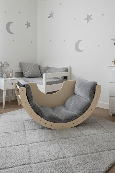 ROZİTOYS Pikler Doğal Ahşap Montessori Motor Gelişim Halkası, Çok Fonksiyonlu...