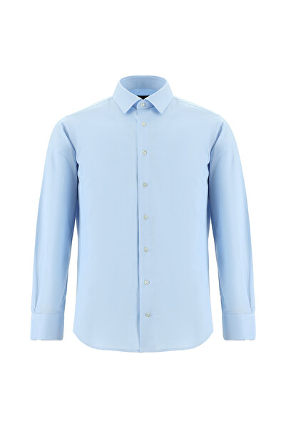 Abdullah Kiğılı Uzun Kol Slim Fit Dar Kesim Desenli Klasik Pamuk Gömlek