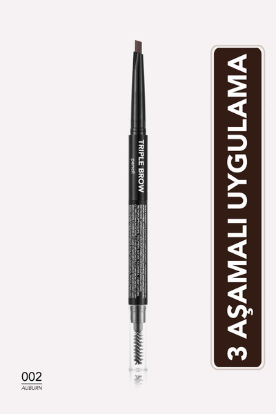 Flormar Triple Brow 3'ü 1 Arada Kremsi Dokulu Kaş Makyaj Kalemi - 002 Auburn