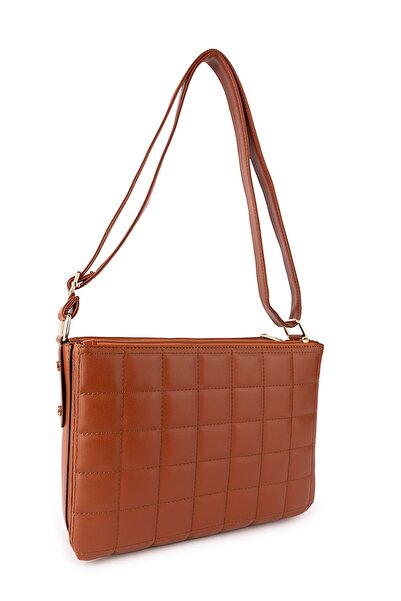 Gondol Women's Quilted Daily Stylish Bag Ald.4550 Tan