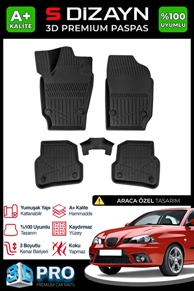 S Dizayn S-Dizayn Seat Ibiza 3D Pro Havuzlu Paspas 2008-2017 A+ Kalite 3DS-SD...