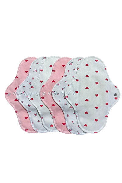 Ponped Bambu Yıkanabilir Doğal Kadın Pedi 6'lı (NORMAL) - Koyu Pembe