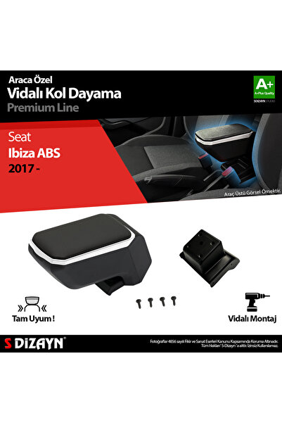 S Dizayn S-Dizayn Seat Ibiza ABS Vidalı Kol Dayama Kolçak Gri 2017 Üzeri A+Ka...