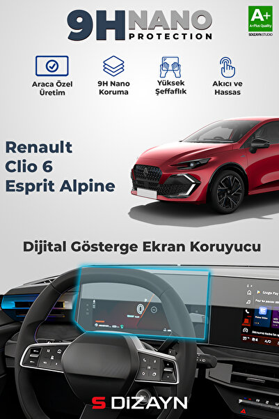 S Dizayn S-Dizayn Renault Clio 6 Esprit Alpine 9H Nano Dijital Gösterge Ekran...