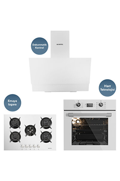 KUMTEL Digital Beyaz Ankastre Set 5 Gözlü