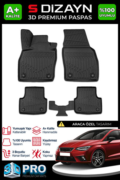 S Dizayn S-Dizayn Seat Ibiza 3D Pro Havuzlu Paspas 2017 Üzeri A+ Kalite 3DS-S...
