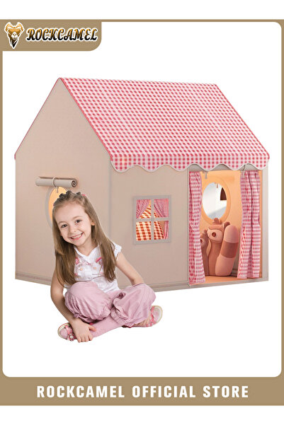 ROCKCAMEL خيمة أطفال بإطار معدني حقيبة تخزين، بيت لعب داخلي للأولاد والبنات