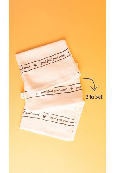 EMAYlab Mood Desenli %100 Müslin -pamuk Mutfak Bezi Kurulama Bezi Ve Bebek Om...