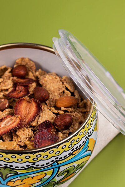 EMAYlab Emaye 3'lü Tombul Saklama Kabı Seti (TÜM OCAK TİPLERİNDE KULLANILABİLİR)