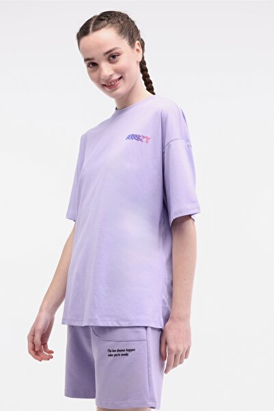 lumberjack WL MOIRA 11F212 5FX Mor Kadın Kısa Kol T-Shirt