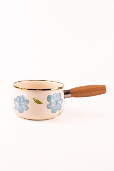 EMAYlab Bloom Ahşap Saplı Emaye Sos Tavası 16cm 1,3 Litre (İNDÜKSİYON DAHİL T...