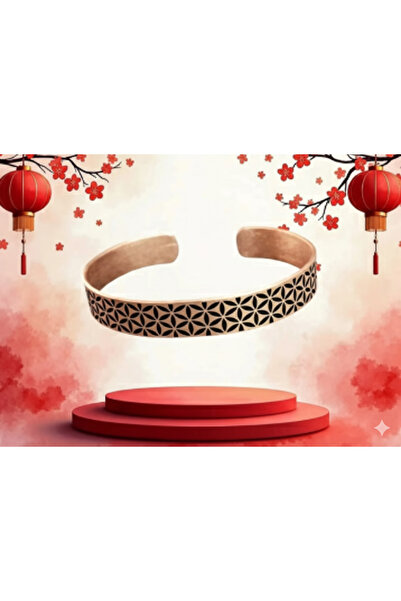 yerlikaya bakır Yaşam Çiceği Saf Bakır Bilezik (15MM GENİŞLİK)